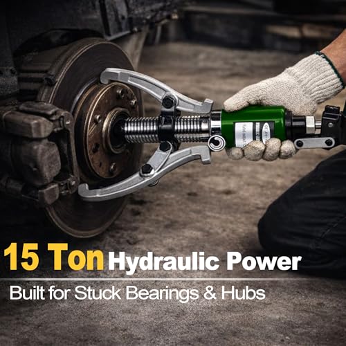 15-Ton Hydraulic Gear Puller with 2 & 3 Jaw 12" Reach | For mechanics, removes bearings, gears, hubs and pulleys with convertible 2 or 3 jaws and 15-ton force. - size: 12 inch JAW