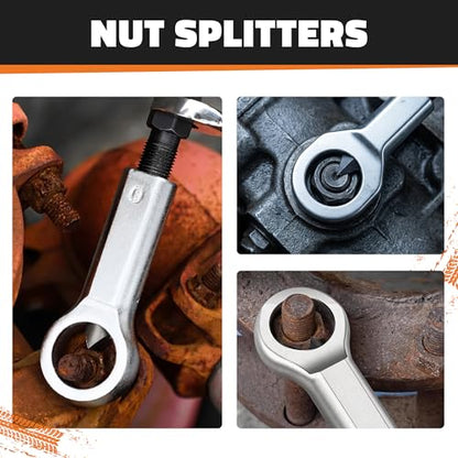 11PCS Bolt Extractor Set, Heavy Duty Screw & Stud Remover Kit for Stripped, Rusted & Damaged Bolts, Nuts and Pipes - size: 11PCS