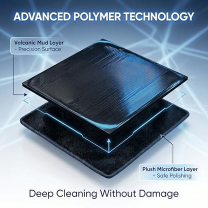 NADUSEP 2 Pack Clay Towel for Auto Detailing 12" x 12" – Reusable Synthetic Clay Bar Towel for Car Paint Decontamination, Removes Tar Sap Brake Dust, Detailing Tool for Cars Trucks SUVs