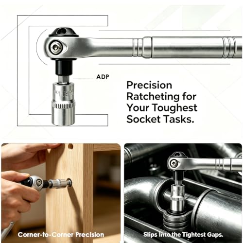 40 in 1 Ratchet Screwdriver Set, 60-Tooth Magnetic Ratcheting Screwdriver Set with 180° Rotating Ratchet Head for DIY Project, Home Repair & Furniture