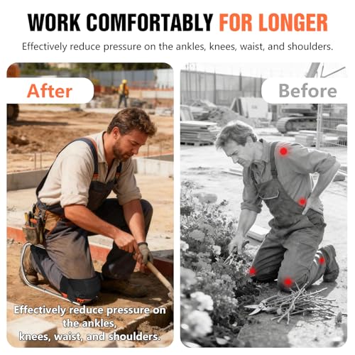 Professional Knee Pads for Men and Women,Construction Knee Pads for Work with Heavy Duty Thick Foam and Gel Cushioning for Gardening,Farms,Tiling Flooring and Cleaning ,Knee Protection, Ankle Support - style: One Knee Pad