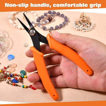 Mini Long Nose Pliers Specialty Pointed Nose Tweezer Nose Pliers | 1.5mm Diameter Tip, Serrated Jaws, Precision Needle Nose Chain Nose Plier for Jewelry Making Wire Wrapping, Object Gripping - style: Long Nose Pliers Serrated Jaws