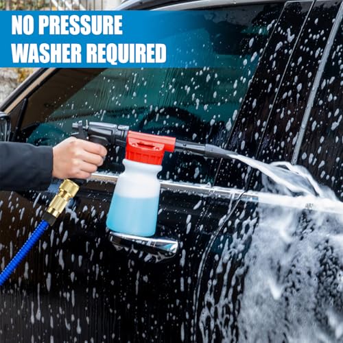ZIMISI Car Wash Foam Gun, Foam Cannon for Hose, Professional Car Foam Sprayer with 6 Levels Foam Concentration, Spray Gun Cleaner, Connects to Any Garden Hose (Red) - color: Red