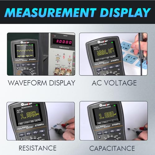 Oscilloscope Multimeter, 2-in-1 Intelligent Digital Scope Meter Multimeter, Professional LED Handheld Oscilloscope Multimeter with 50Msps A/D Automatic Waveform Capture Function - color: Grey