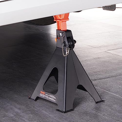 VEVOR Jack Stands, 6 Ton (13,000 lbs) Capacity Car Jack Stands Double Locking, 14.2-23 inch Adjustable Height, for Lifting SUV, Pickup Truck, Car and UTV/ATV, Red, 1 Pair - style: 6T 2-Locking