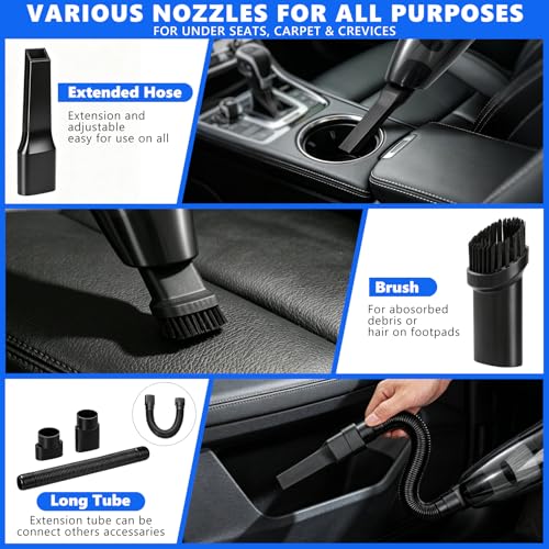 21PCS Car Detailing Kit Interior Cleaner - with Handheld Car Vacuum, Windshield Cleaning Tool, Detailing Brushes, Car Cleaning Supplies Kit for Women Men (Blue) - color: blue