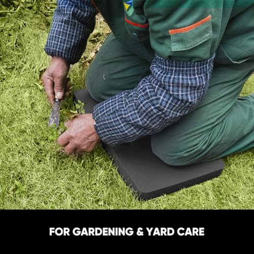 Extra Thick Garden Kneeling Pad - Foam Kneeling Pads for Gardening, Work & Exercise - Water-Resistant Knee Mat with Shock Absorbent Cushions for Baby Bath & Yoga, 17.2x11x1.5in, Black