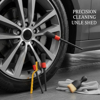Car Detailing Brush Set, PP Plastic Cleaning Tools for Interior Vents, Dashboard, Wheels, and Exterior Crevices - size: 10.24 x 6.3 x 2.56 in