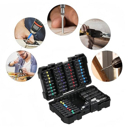 NAWIN Impact Driver Bit Set,45 Piece Screwdriver Bit Set,Impact Tough Screwdriving Bit Set (Black) - style: 45-Pc. Set