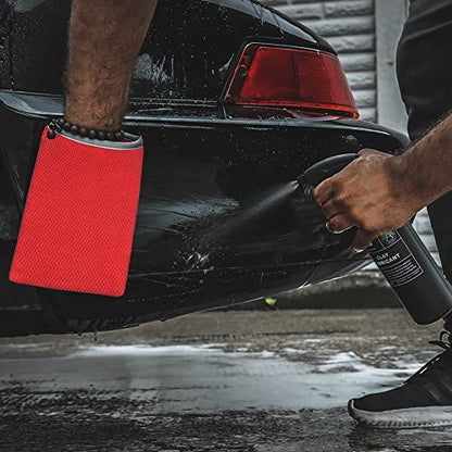 Tidy Monster 2 Pack Clay Bar Mitt for Car Detailing, Medium Grade Auto Magic Clay Towel, Scratch-Free and Paint Safe, for Cleaning Polishing Detailing Cars Paint, Glass, Wheels (Red) - color: Red