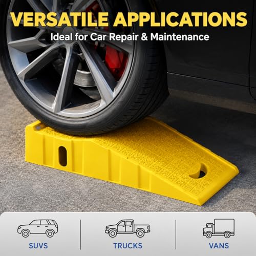 2 Pack Car Ramps 20000 Lbs Portable Truck Service Ramps for Tire Changes，Yellow