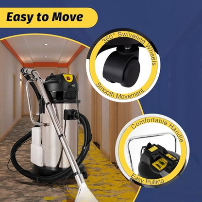 3 in 1 Commercial Carpet Cleaning Machine, Portable Carpet Extractor Machine Carpet Extractor Household Handheld Carpet Cleaning Tool for Car Detailing Curtains Floor Home Hotel