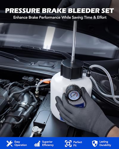 OMT 2.5L Pressure Brake Bleeder Kit Extractor with 43.5mm Adapter | Compatible with Jeep Wrangler Chrysler, Chemical-Resistant Polyethylene Tank, 500mL Catch Bottle, Hose for Fluid Flushing - size: 43.5mm Adapter