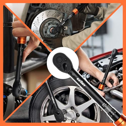 Kerry 1/4 3/8 1/2-Inch 3PCS Drive Click Torque Wrench Set, 3% Accuracy 20-240 in.Lb, 5-45 ft.Lb, 20-160 ft.Lb Dual-Scales Precision Tool, 72 Tooth Dual-Direction Calibrated Torque Tool for Bike, Car - size: 3pcs 1.67-20 FT.LB, 5-45 FT.LB, 20-160 FT.LB, st