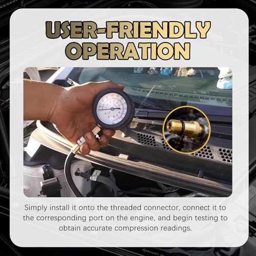 4PCS Compression Tester Automotive Adapter,10mm*1.0/12mm*1.25/18mm*1.5/16mm*1.5 Cylinder Compression Tester Adapter,Versatile Spark Plug Testers Adaper for Gas Engine/Motorcycle
