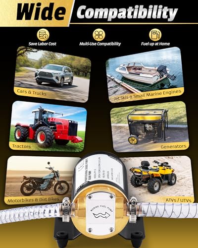 12V Oil Extractor Pump, 3.2GPM Electric Gear Oil Pump, Oil Transfer Pump for Engine Oil, Gear Oil, Trans Fluid Change, Boat Oil Drain Pump Scavenge Pump for Car, Truck, Mower, Marine