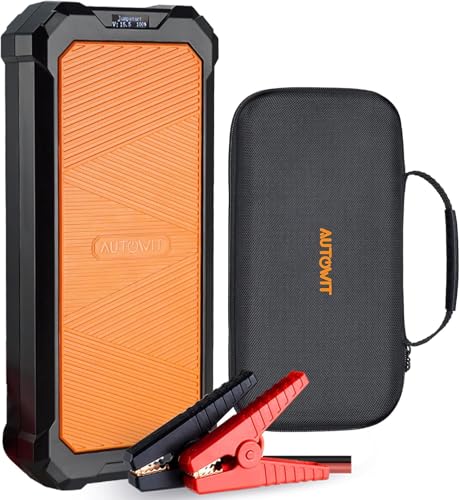 Autowit Super Capacitor Jump Starter, 12V Batteryless Portable Jump Box, Jumper Cables for 8.0 Gas&4.0 Diesel Car, Portable Jump Starter for Car Battery, Bulit-in Supercapacitor, No Need Pre-Charge