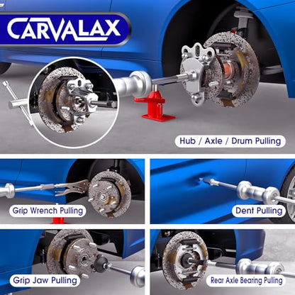 CARVALAX 12-Way Slide Hammer Puller Set | Auto Repair Kit for Hub, Bearing, Gear & Axle Extractor, Dent Removal, Heavy Duty 23-Piece w/Case - size: 12-Way