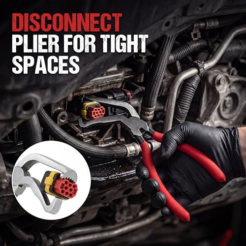 Electrical Disconnect Pliers for Cars, Automotive Connector Disconnect Tool Set with 8Pcs Terminal Removal Tools, High Carbon Steel Removal Pliers Kit for Cars, Trucks & SUVs