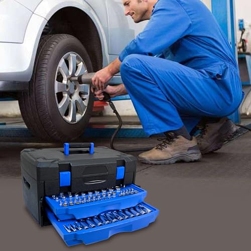 266-Piece Mechanic's Tool Kit | Portable Locking Tool Box with Detachable Drawers | Carbon Steel All-in-One Hand Tool Set for Auto, Home & DIY Repair - size: 266-Piece