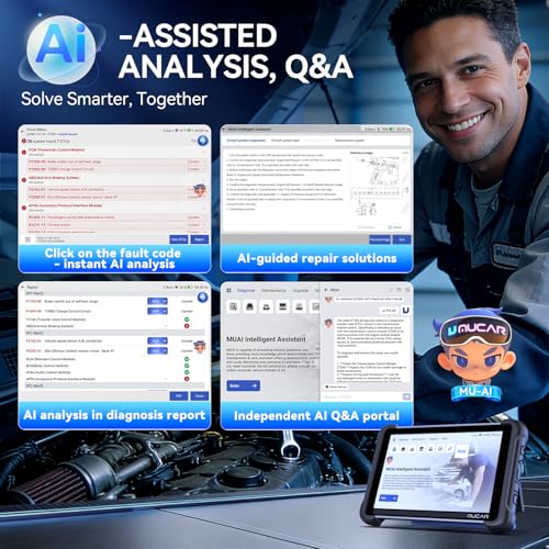 MUCAR 892BT AI-Assisted Bidirectional Scan Tool, Full System OBD2 Scanner, Bi-Directional OBD2 Scanner Diagnostic Tool,ECU Coding, 35 Services, FCA Autoauth, CANFD and DOIP, Free Lifetime Updates