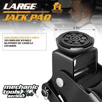 Magshion 1.5 Ton Low Profile Hydraulic Floor Jack, Heavy-Duty Steel Trolley Service Jack with Safety Valve, Swivel Casters, and Wide Saddle for Garage and Vehicle Maintenance, Red - color: Red