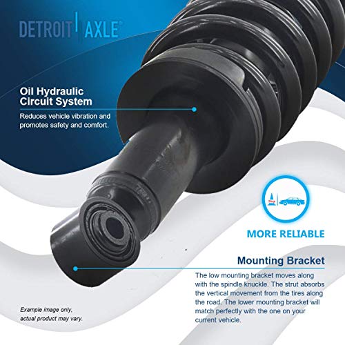 Detroit Axle - 2 Front Struts for 2000-2006 Toyota Tundra Complete Struts with Coil Spring 2001 2002 2003 2004 2005 Replacement Suspension Strut Shock Assembly - size: 171347L_171347R/PAIR