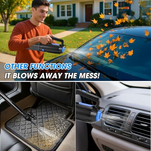 25PCS Car Cleaning Kit, Car Detailing Kit Interior with High Power Handheld Vacuum Cleaner, Windshield Cleaner, Cleaning Gel, Professional Auto Accessories for Men, Women