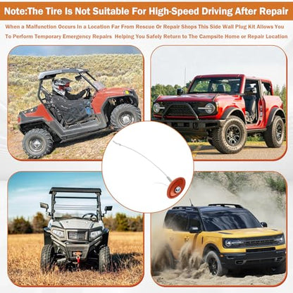 CG Sidewall Slug Tire Repair Kit Sidewall Plug Fits for ATV UTV SXS Lawn Mower Golf Cart & Snow Blower Tires Fixes Common Tire Repair Tool with Heavy-Duty (3 Pack) - color: 3 Pack