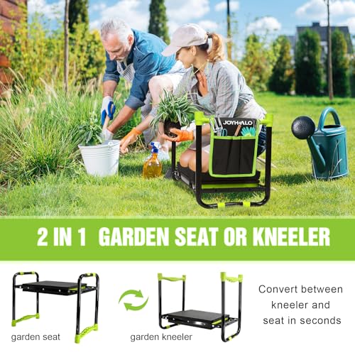 10.9in Wide Foldable Garden Kneeler and Seat, Heavy Duty with Thick Pad | Garden kneeler seat for seniors, Thick kneeling pad, Gardening stool, Foldable, Kneel & sit stool, Planting & weeding aid