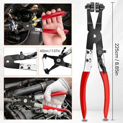 5PCS Automotive Electrical Disconnect Pliers Kit, Carbon Steel Connector & Clip Removal Tools, Hose Clamp Pliers set for Auto Repair - size: Pliers-09