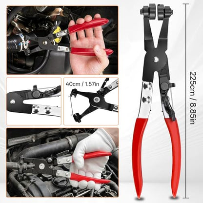 5PCS Automotive Electrical Disconnect Pliers Kit, Carbon Steel Connector & Clip Removal Tools, Hose Clamp Pliers set for Auto Repair - size: Pliers-09
