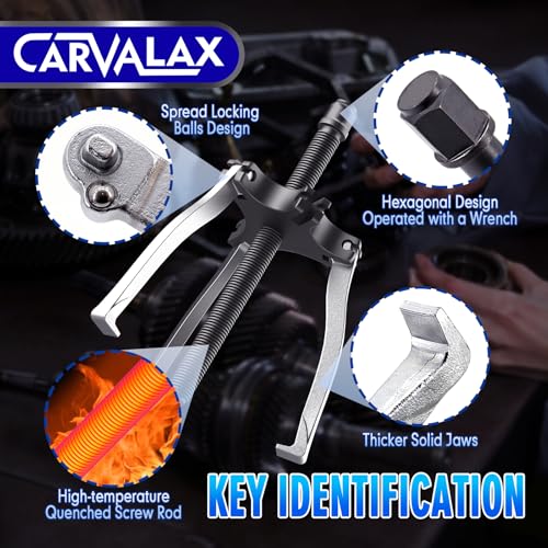 CARVALAX Gear Puller 7 Ton, Heavy Duty CR-V Steel 2 & 3 Reversible Jaw Bearing/Pulley Puller – Professional Automotive & Industrial Tool for Mechanics, DIYers - size: 7T