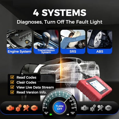 LAUNCH X431 Creader VII+ V2.0 Car Code Reader 2026,Full EOBD OBD2 Scanner Testing Engine/Transmission/ABS/Airbag System, 3 Reset Oil Service/Throttle Relearn/SAS Reset, Lifetime Free Update