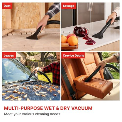 Shop-Vac 1.5 Gallon 2.0 Peak HP Wet/Dry Vacuum, Small Portable Shop Vacuum with Attachments, Mini for Garage, Car, Home and Pet
