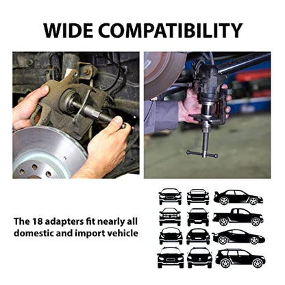 Big RED Torin 22 PCS Brake Caliper Press Tool Kit, Disc Brake Piston Caliper Compressor Tool Set for Brake Pad Replacement Reset, Red, ATRHS-E3318BR