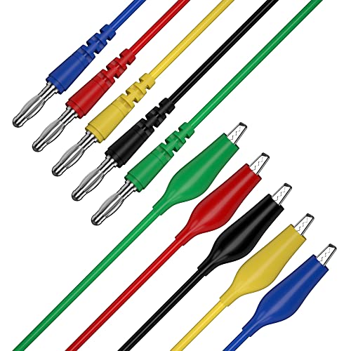 Test Lead Kit 25pcs Alligator Clip to 4mm Banana Plug Test Probe Back Probes Kit Test Pins for Automotive Repair Diagnosis Tools Set JT8006 - size: 25pcs