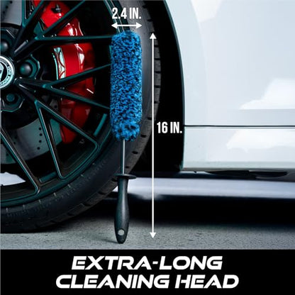 VIKING Wheel Barrel Brush, Cleaning Brush for Wheels and Car Detailing Kit, Regular Diameter, 16 Inch Length, Teal, 1 Pack - style: 1 Pack