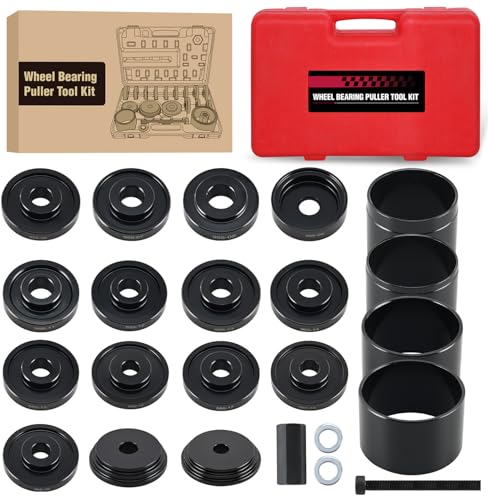 GOOACC Wheel Bearing Removal Tool Kit, 23PCS Wheel Bearing Press Kit for Front Wheel Drive Bearing Removal & Installation Universal Hub Bushing Press Sleeves Puller Tool Set with Sliding Screws, Red - color: 23pc Wheel Bearing Removal Red