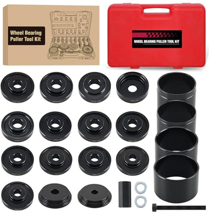 GOOACC Wheel Bearing Removal Tool Kit, 23PCS Wheel Bearing Press Kit for Front Wheel Drive Bearing Removal & Installation Universal Hub Bushing Press Sleeves Puller Tool Set with Sliding Screws, Red - color: 23pc Wheel Bearing Removal Red