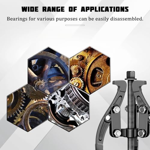 Car 3-Jaw Inner Gear Puller, 4" Heavy Duty Pilot Gear Flywheel Bearings Extractor Tool with Reversible Jaws, Automotive Bearing Pulley Removal Puller Tool, Universal for Vehicles - size: 4IN