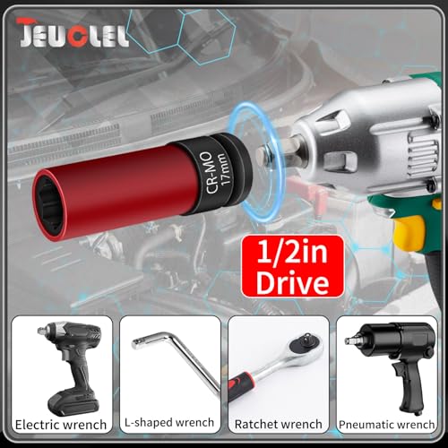 17mm Wheel Lock Nut Socket Compatible with Mercedes Benz S Series | 1/2" Drive, Flower Head Design, Anti-theft Protective Lug Nut Extractor, Metal Wheel Nut Wrench, Tyre Fitting, garage