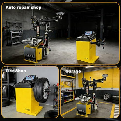 Tire Changer and Wheel Balancer Combo with Rear-Tilt System & Multiple Modes, 110V for 10-26" Rims, Complete Tire Service Package for Workshops