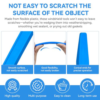 10 Pack Tapered End Windshield Sticks, Windshield Installation Tools | Window Glazing Tool, Plastic Windshield Tools for Installing Windshields or Weatherstripping, Caulking, Mixing, Cleaning Gaps