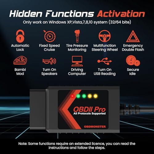 ELM327 OBD2 Adapter Compatible with F150 F250 and More, for MS/HS CAN Automatically Switch, OBDII Diagnostic Scanner via USB for Windows only - color: OBD2 Adapter
