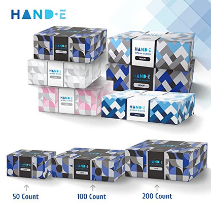 Hand-E Touch Black Nitrile Disposable Gloves -BBQ, Tattoo, Hair Dye, Cooking, Mechanic Gloves - Powder and Latex Free - size: X-Large (Pack of 100)