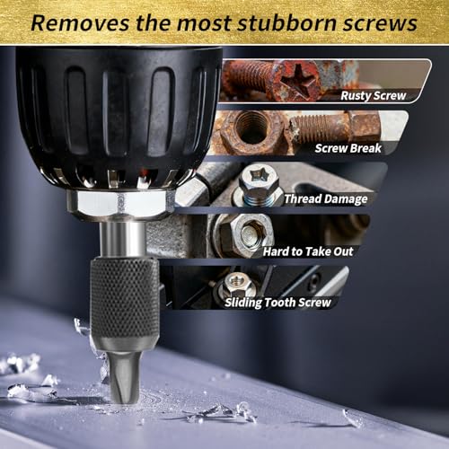 33PCS Screw Extractor Kit, Upgraded Easy Out Broken Bolt & Stripped Screw Remover Set, HSS Drill Bits with 2 Magnetic Extension Bit Holder & Storage Case