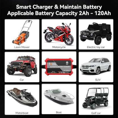 Foval Automatic Trickle Battery Charger 12V 1000mA Smart Battery Charger - size: 1A