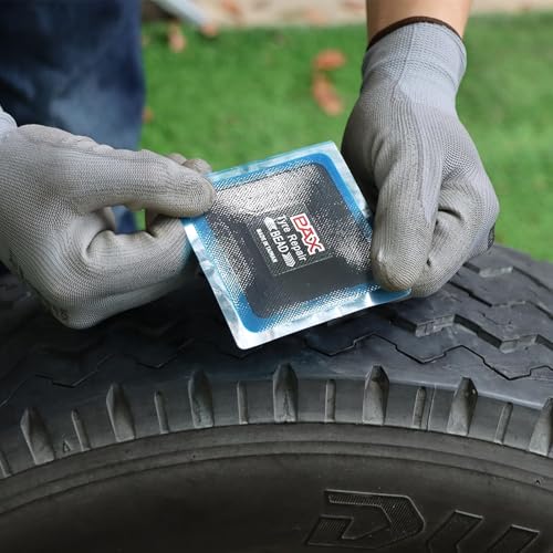 PAX 10 Pcs 100x100mm (3.94x3.94 inch) Upgraded Square 2-in-1 Tire Repair Patches, Suitable for Radial and Bias Tires on Car, Truck, Agricultural Vehicles, BMX, ATVs, Inflatable Rubber - size: 100x100mm