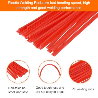 MECCANIXITY 20pcs 10 Inch Plastic Welding Rods PE Welding Strips Welder Rods for Plastic Welder, Car Bumper, Kayak Repair, Red - color: Red, size: 10 Inch